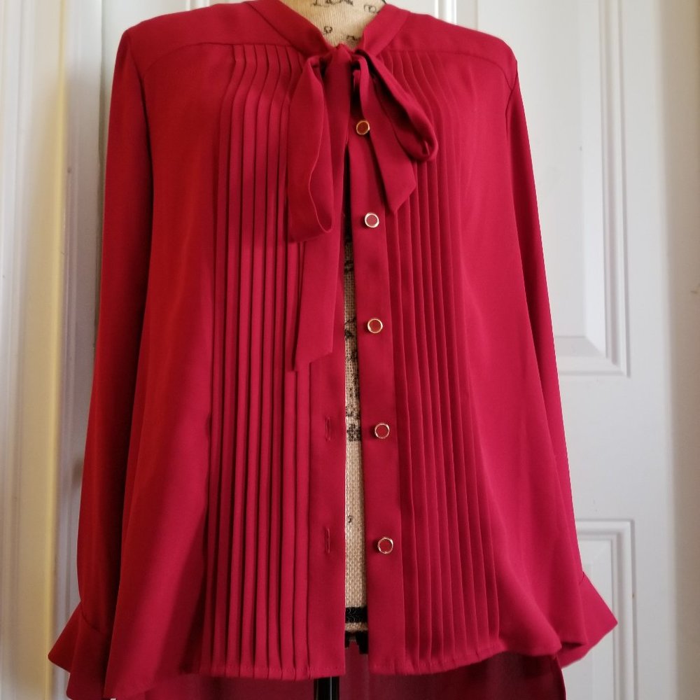 Anne Klein Tie-Front Button-Down Shirt
